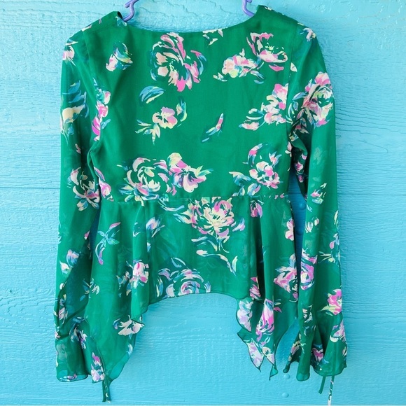 LOVERS & FRIENDS X RACHEL KIERNAN ROMANTIC FLOWY GREEN FLORAL TOP SIZE SMALL - Picture 11 of 11